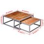 Voir la diapositive 6 : VIDAXL Ensemble de table basse 2 pieces Bois d'acacia massif