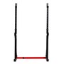 HOMCOM Gravity squat rack - support pour haltères longs - hauteur et longueur réglable - charge max. 150 Kg - acier renforcé rouge noir