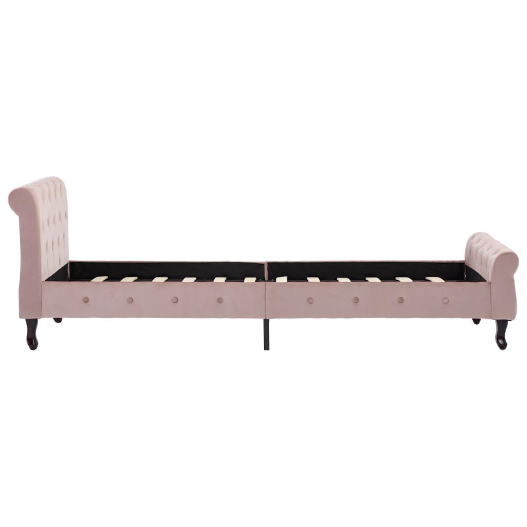 Voir la diapositive 4 : VIDAXL Cadre de lit Rose Velours 90x200 cm