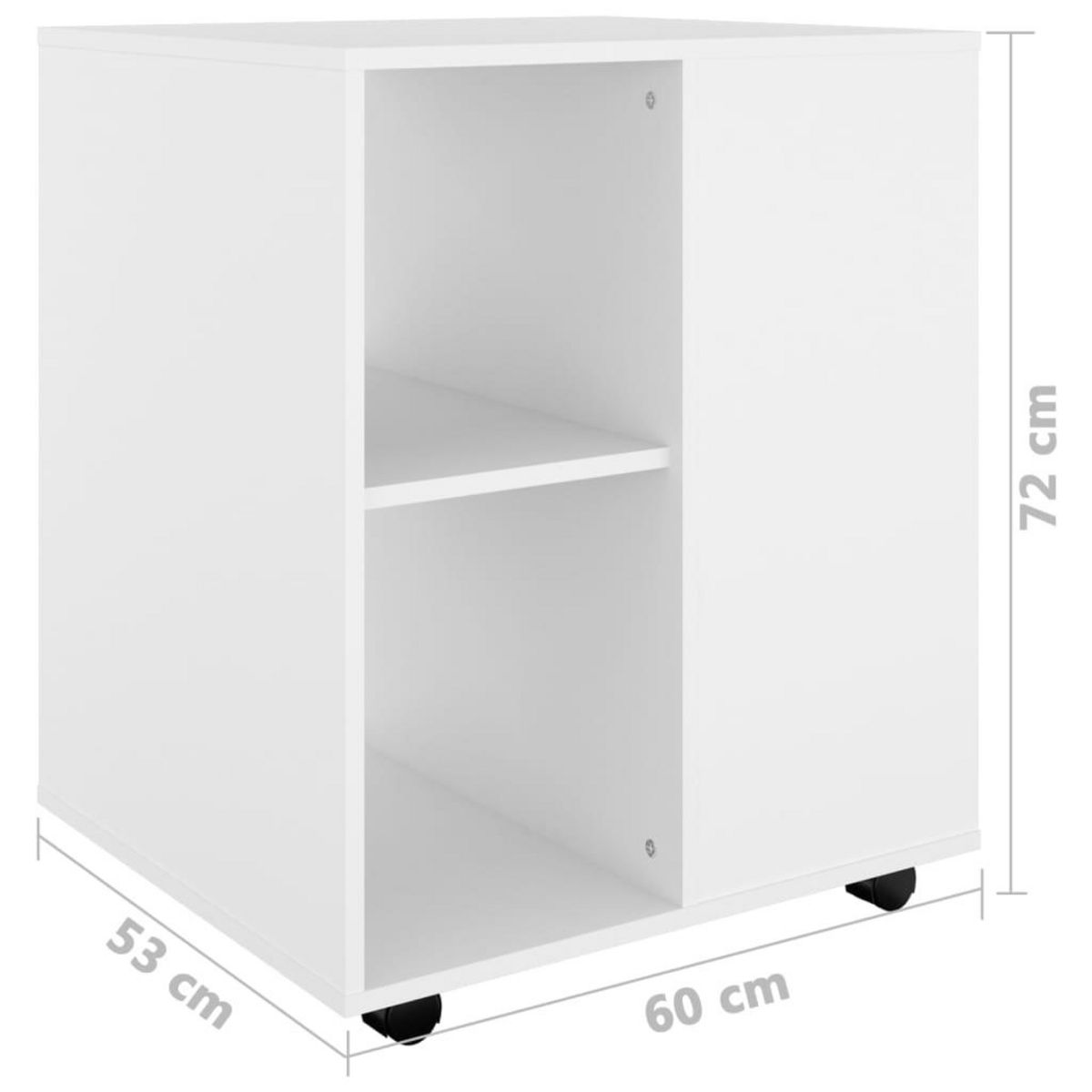 VIDAXL Armoire a roulettes Blanc 60x53x72 cm Bois d'ingenierie