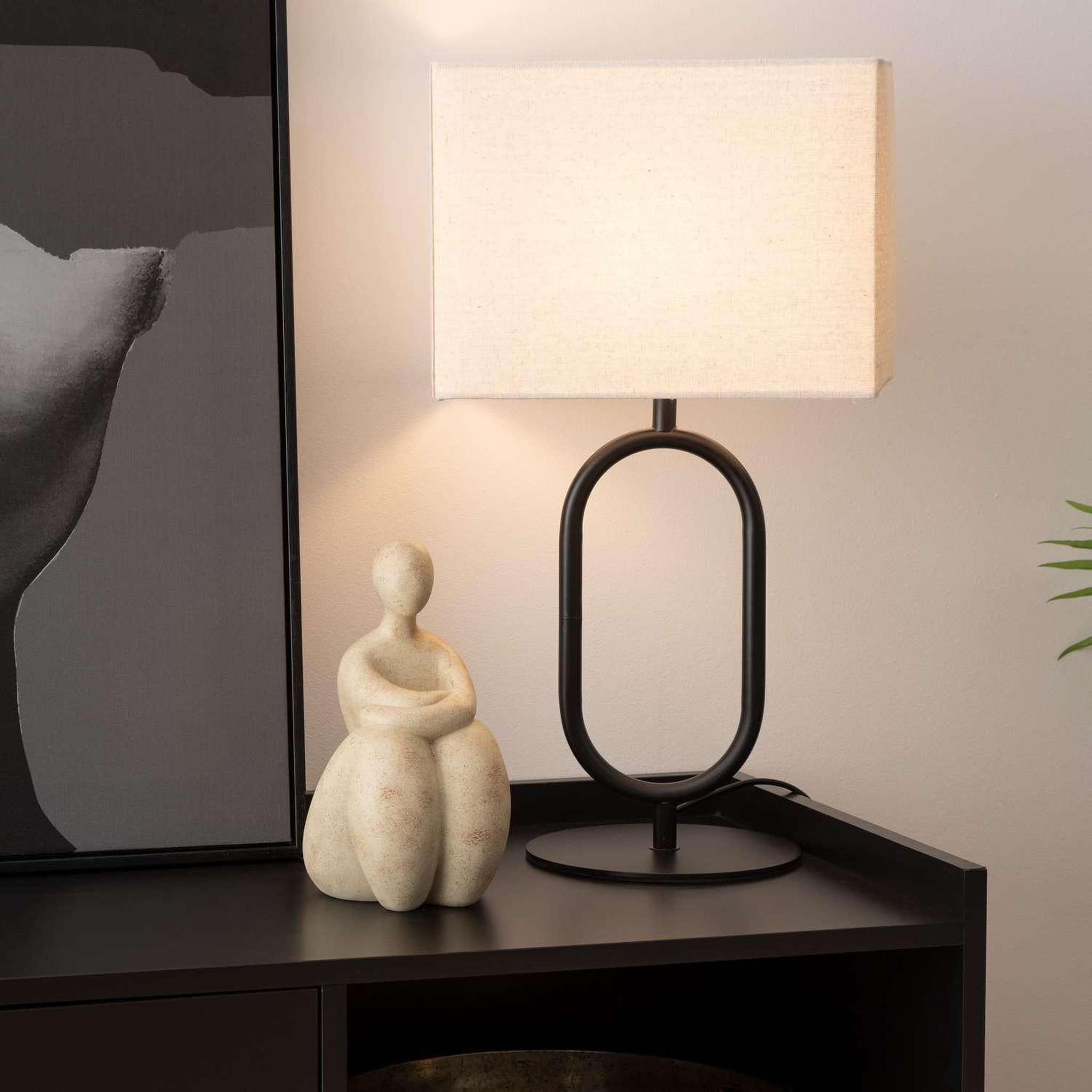 Voir la diapositive 2 : ATMOSPHERA Lampe à poser sundsvall - h. 52 cm - beige et noir