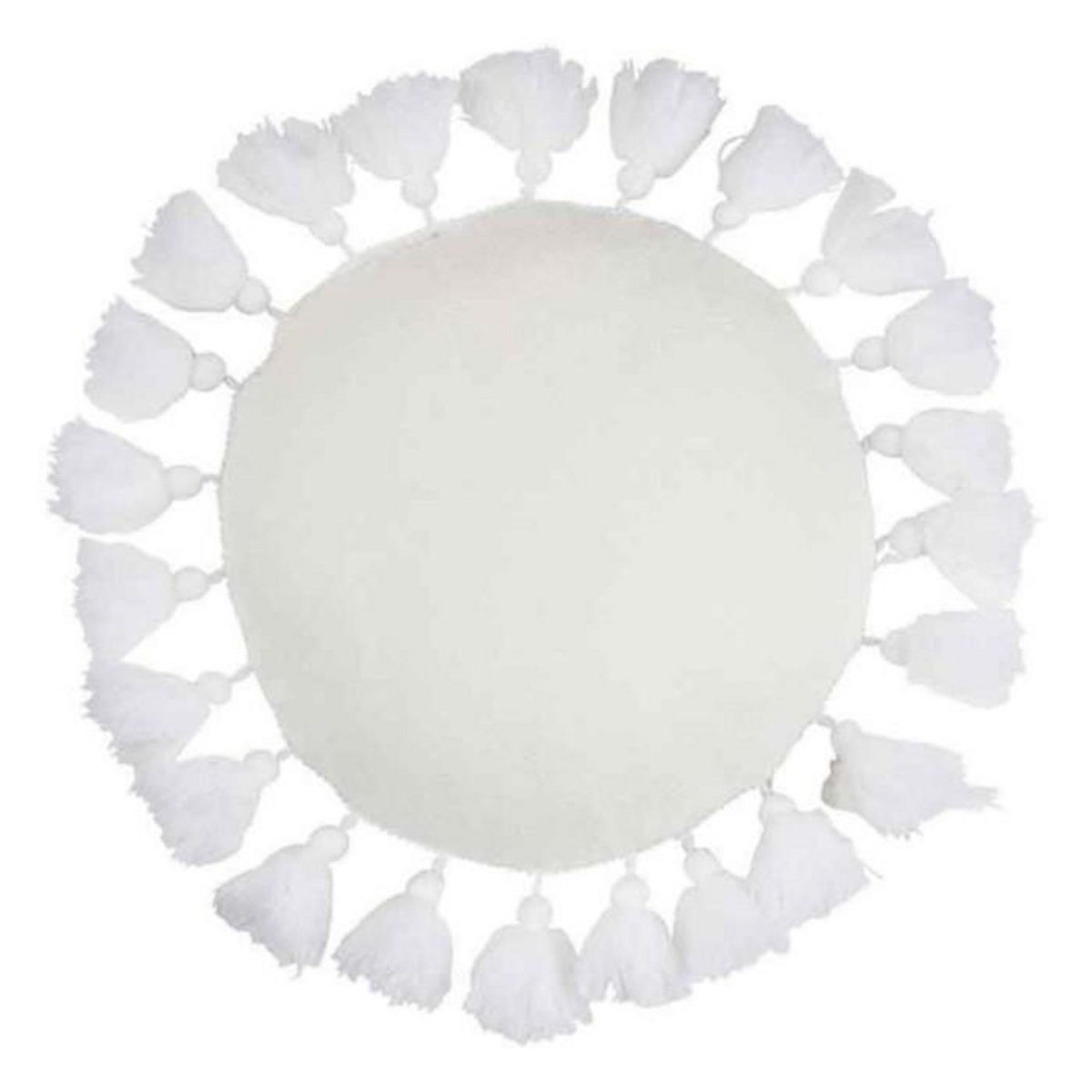 Paris Prix Coussin Rond Déco  Floches  45cm Blanc