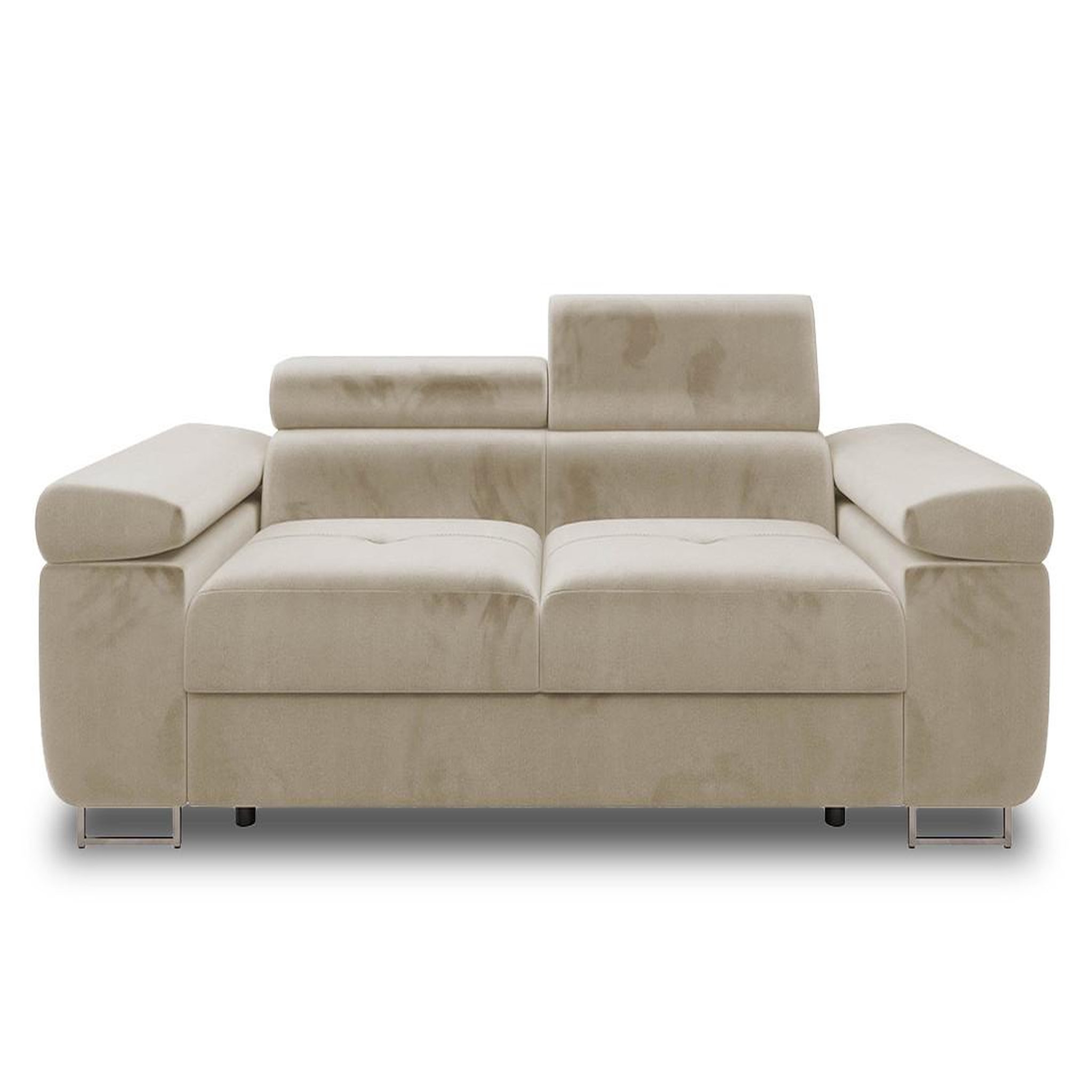 Voir la diapositive 1 : BEST MOBILIER Pablo - canapé droit 2 places avec têtières ajustables - en velours