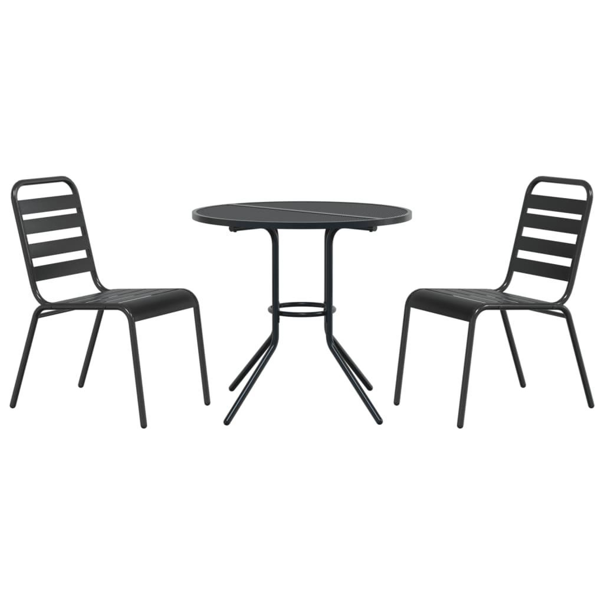 Voir la diapositive 2 : VIDAXL Ensemble de chaises de jardin empilables 3 pcs anthracite