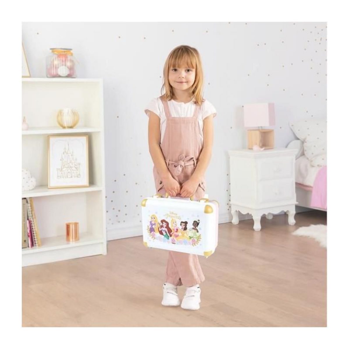 SMOBY Smoby - Disney Princesse - Valise beauté facile a transporter - 13 accessoires inclus : coiffure, onglerie, maquillage - Fabric