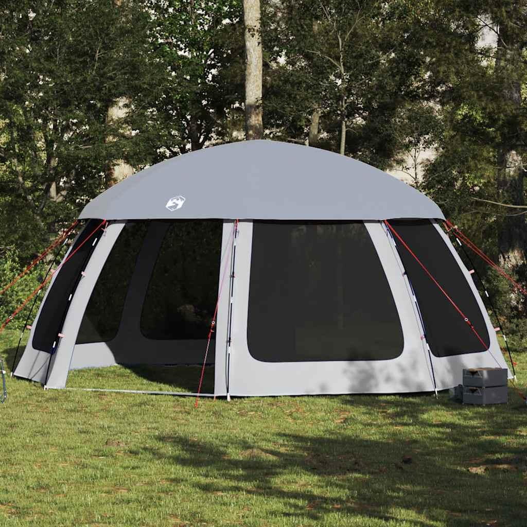 VIDAXL Tente piscine toit amovible parois maille gris 510x510 cm