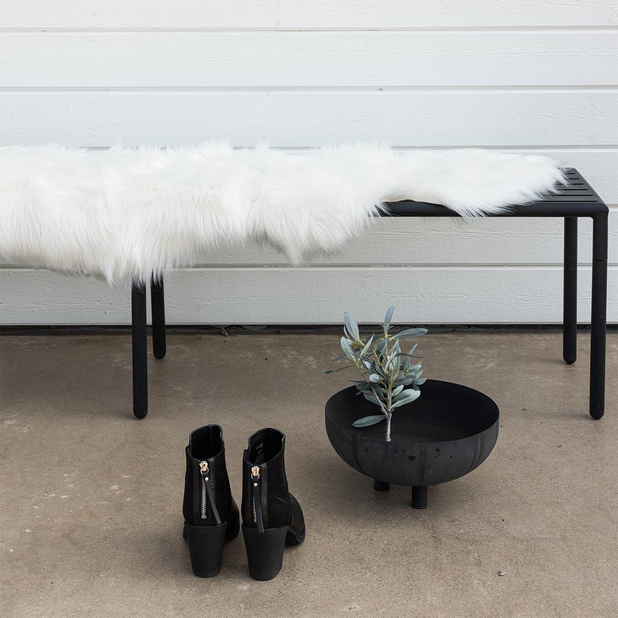 Voir la diapositive 2 : Paris Prix Tapis imitation fourrure  katy  55x180cm blanc