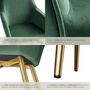 Voir la diapositive 5 : tectake Chaise rembourrée aspect velours vert foncé/or Lot de 4