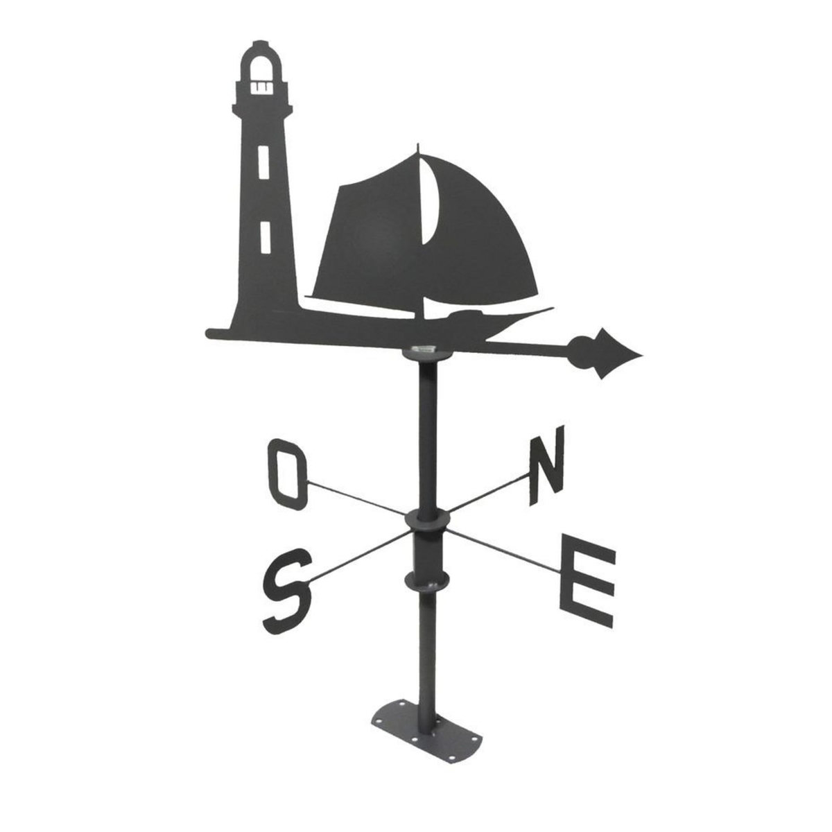 CENTRALE BRICO Girouette voilier anthracite - 45x74cm  - Acier époxy