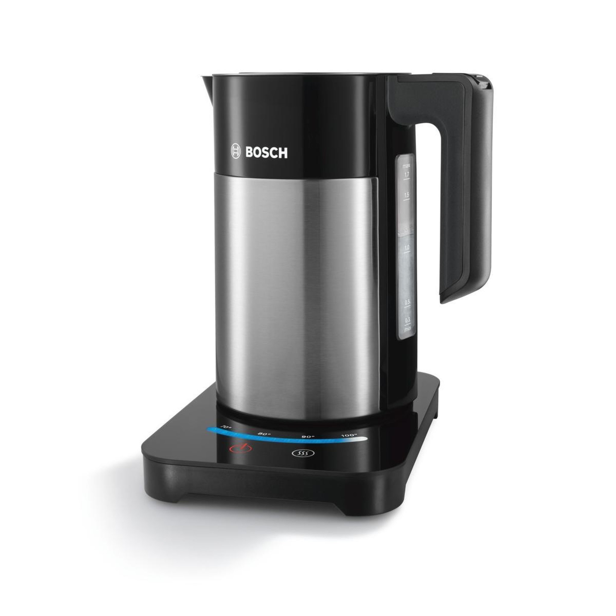 Voir la diapositive 3 : BOSCH Bouilloire Bosch en acier inoxydable sans fil 1,7 l