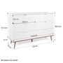 Voir la diapositive 4 : HomeStyle4U Commode avec 6 tiroirs en bois blanc 86,5x120x40cm