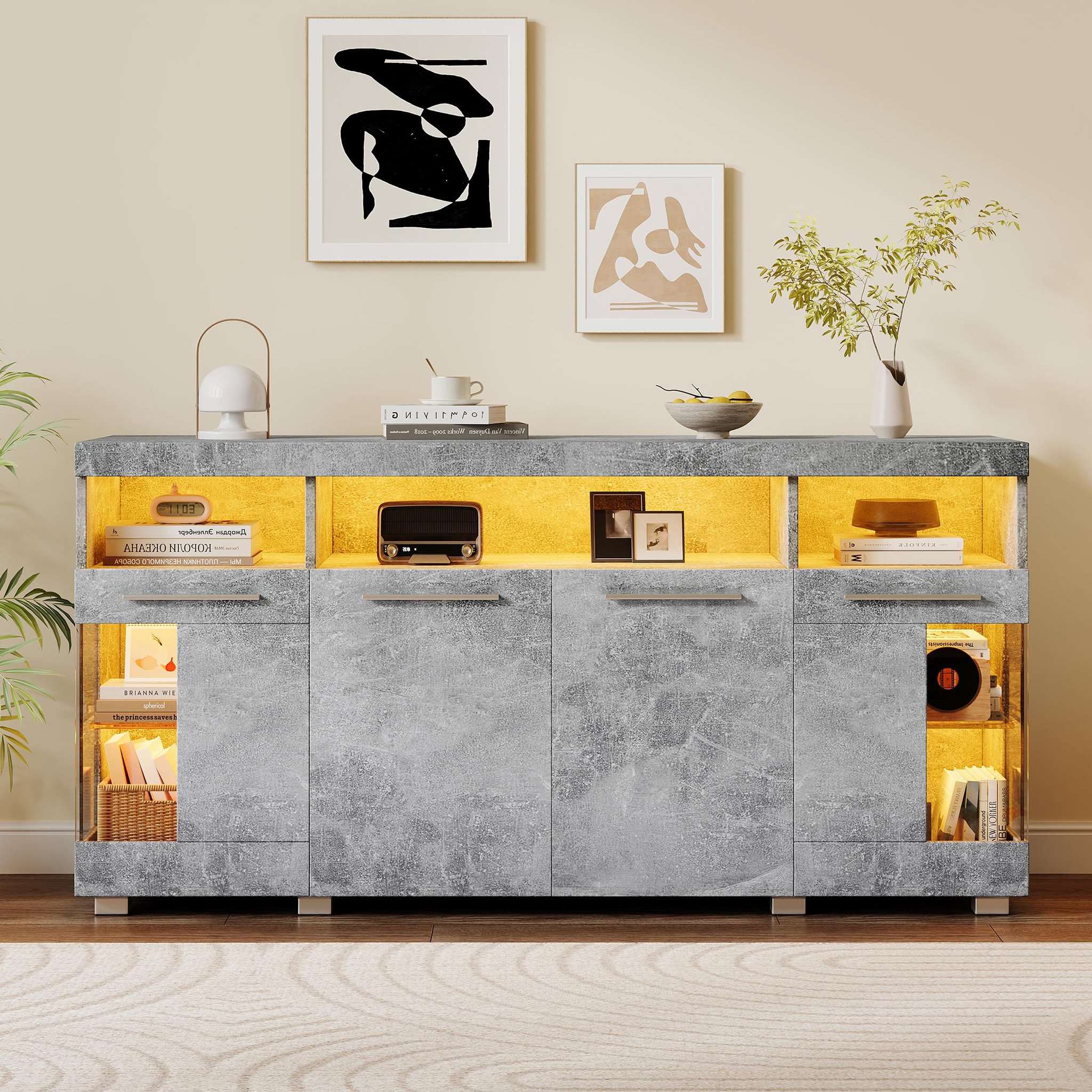 Voir la diapositive 2 : MERAX Buffet 4 porte(s) 0 tiroir(s)