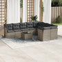 Voir la diapositive 1 : VIDAXL Salon de jardin avec coussins 10 pcs gris resine tressee