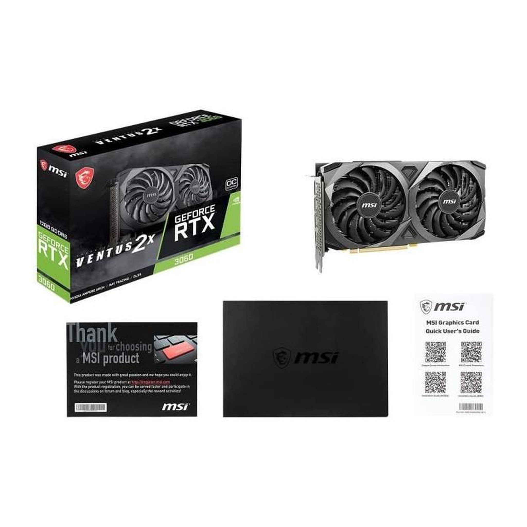 Voir la diapositive 1 : MSI MSI - Carte graphique RTX 3060 VENTUS 2X OC - 12 Go 912-V397-039 - LHR
