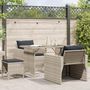 Voir la diapositive 1 : VIDAXL Salon de jardin 4 pcs avec coussins gris clair resine tressee