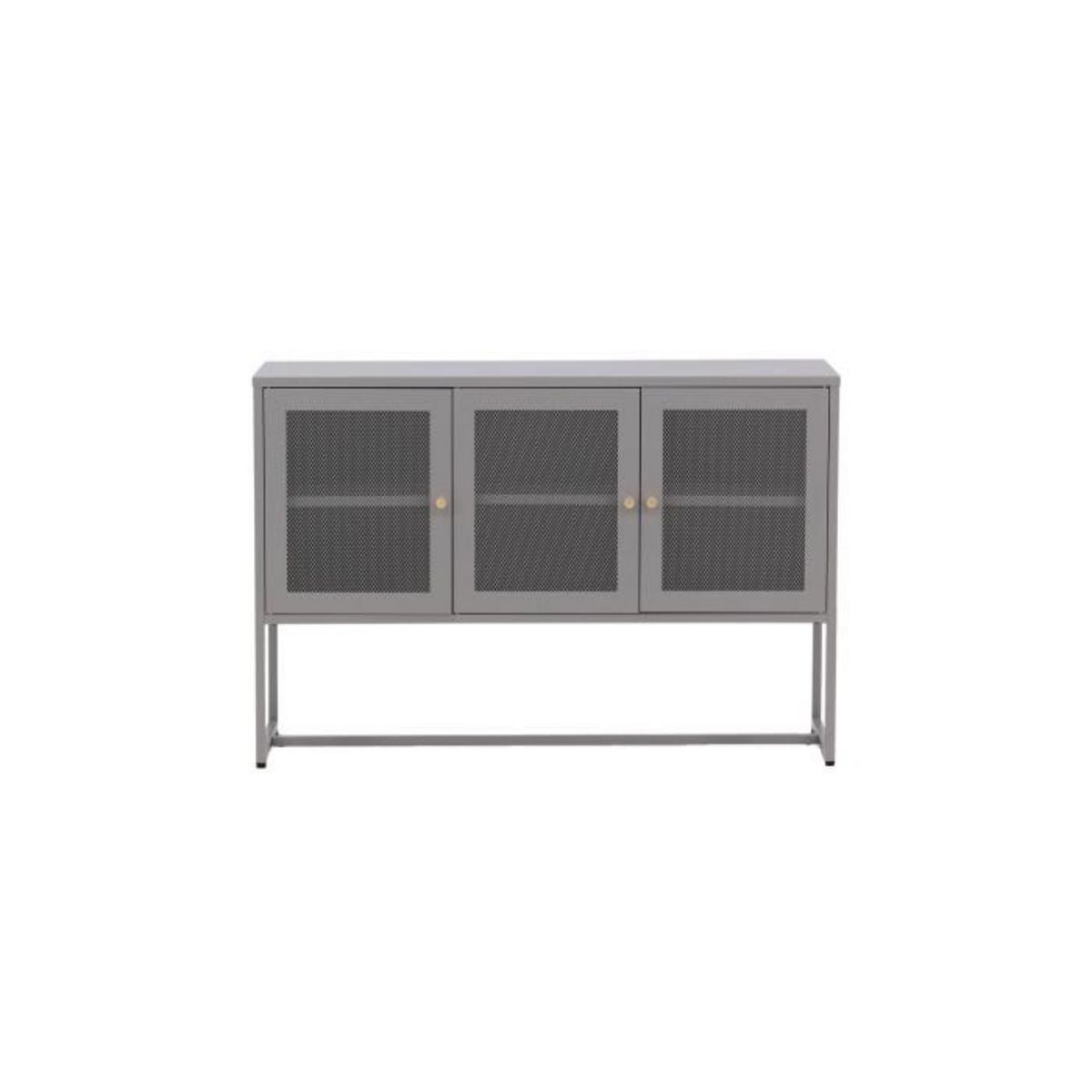 Paris Prix Bahut 3 Portes en Métal  Malla  120cm Gris Clair