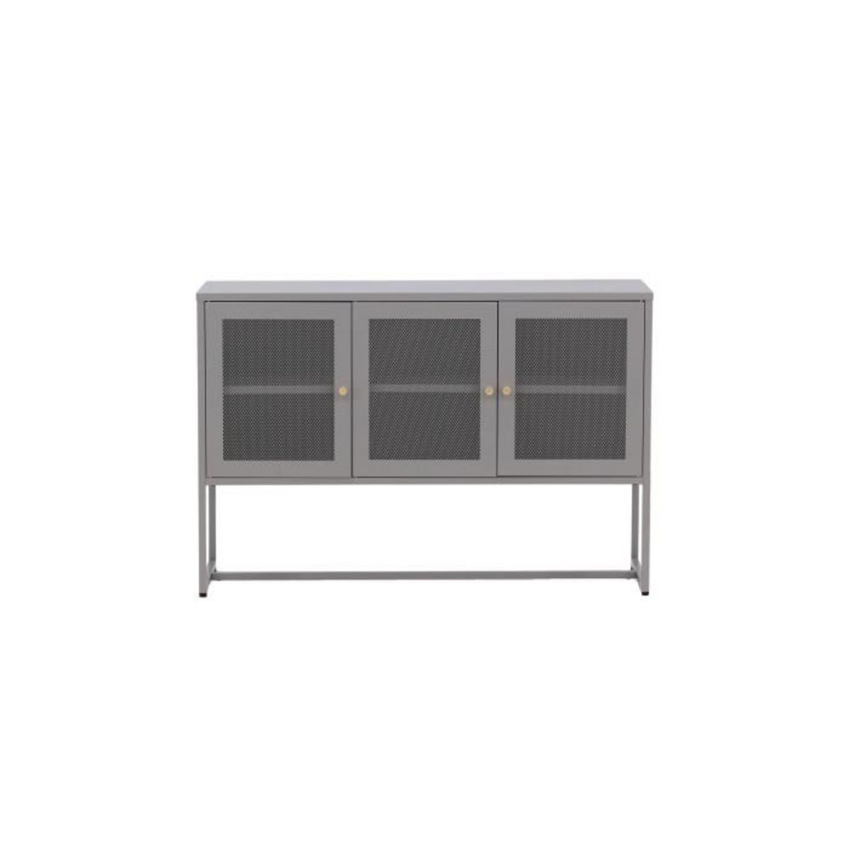 Paris Prix Bahut 3 Portes en Métal  Malla  120cm Gris Clair