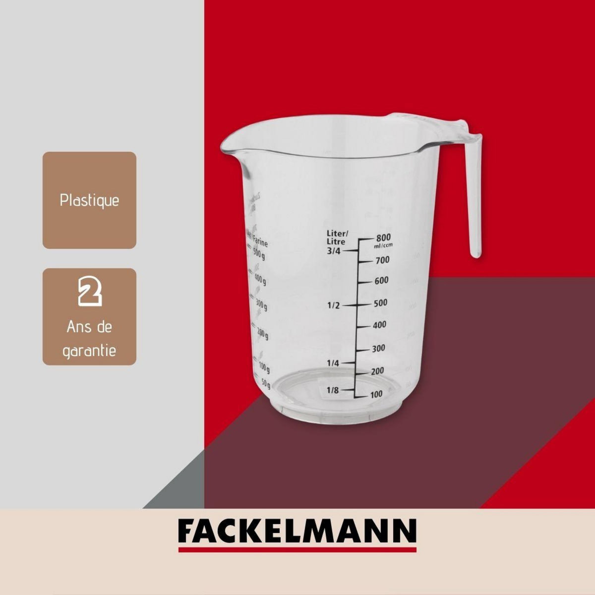 Fackelmann Verre doseur 1 litre en plastique Fackelmann
