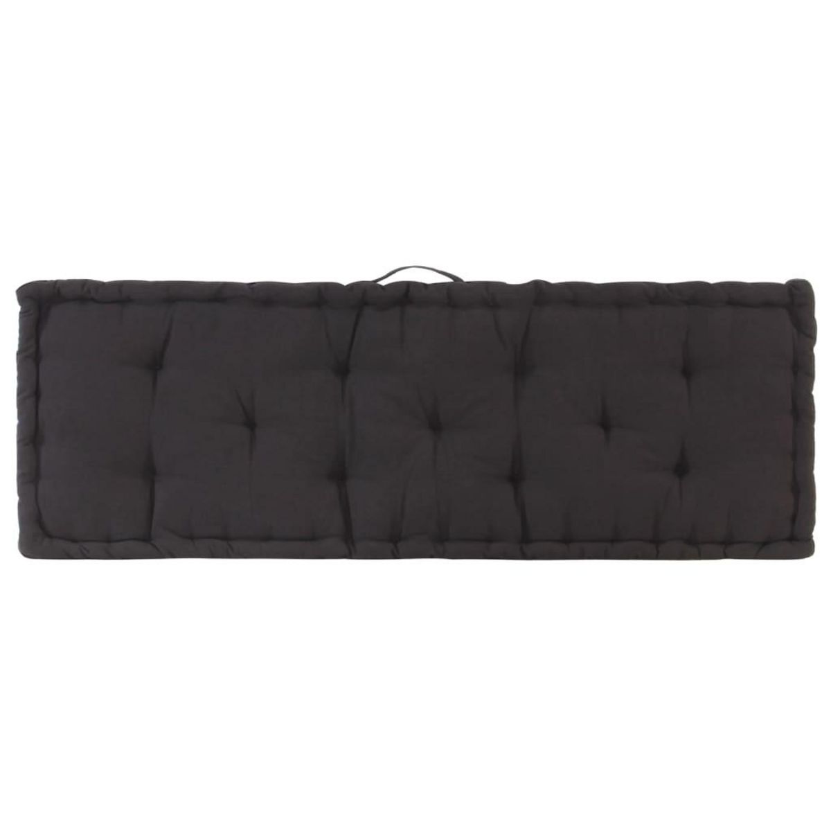 VIDAXL Coussin de plancher de palette Coton 120x40x7 cm Noir