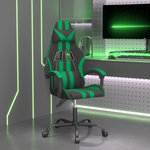 VIDAXL Chaise de jeu pivotante Noir et vert Similicuir