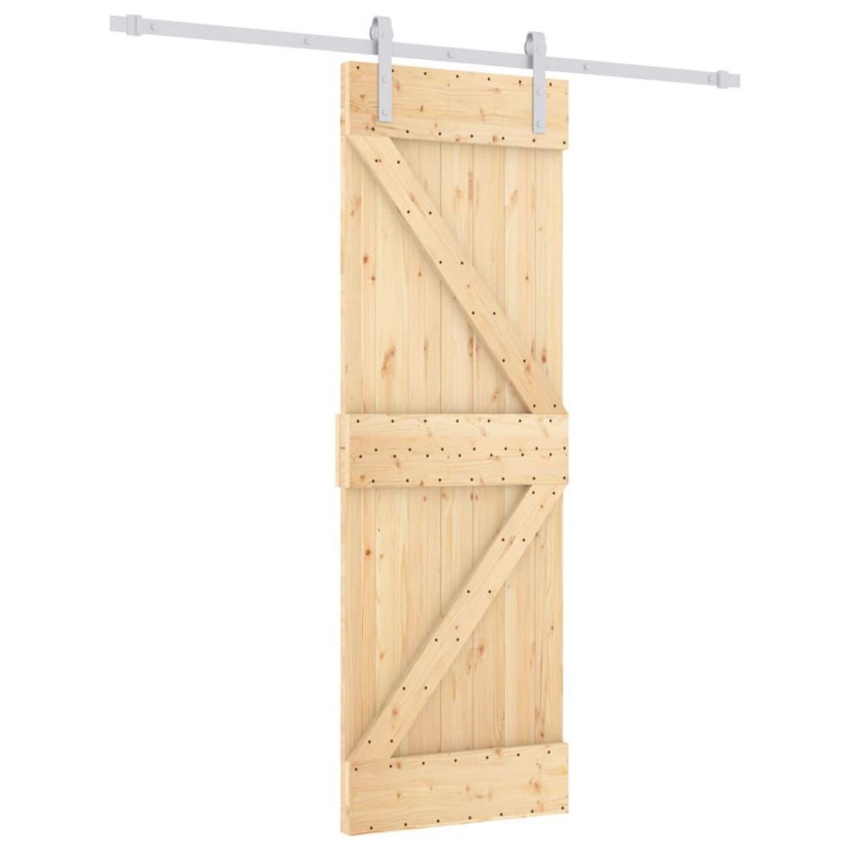 VIDAXL Porte coulissante et kit de quincaillerie 70x210 cm pin massif