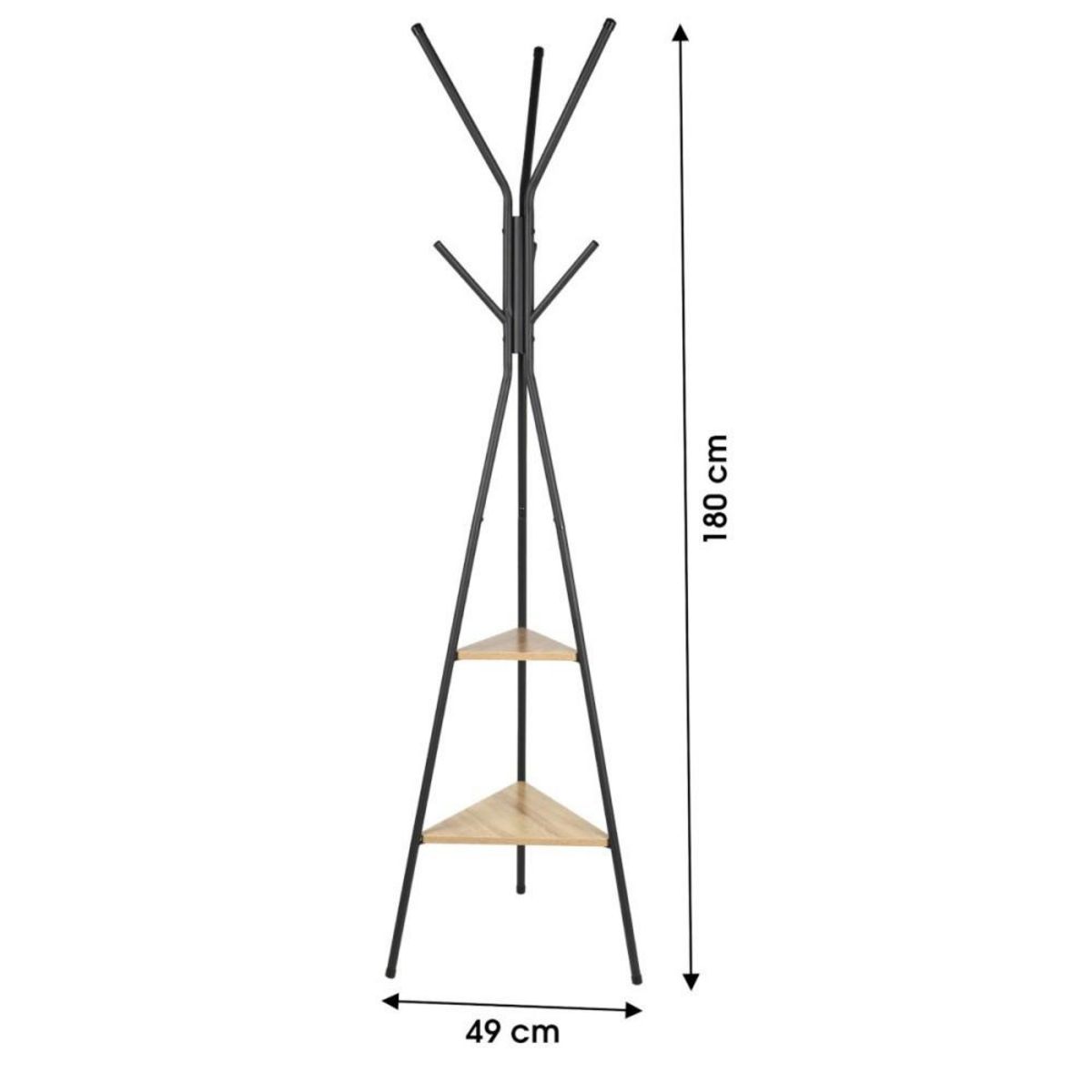 FORNORD Porte manteau en métal avec 2 étagères