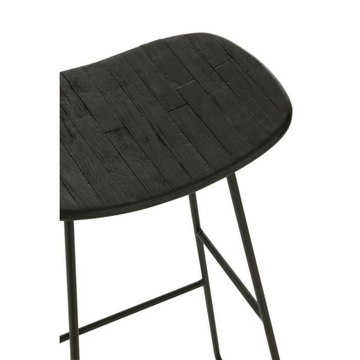 Paris Prix Tabouret de Bar en Bois  Teck  74cm Noir
