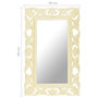 Voir la diapositive 6 : VIDAXL Miroir sculpte a la main Blanc 80x50 cm Bois de manguier massif