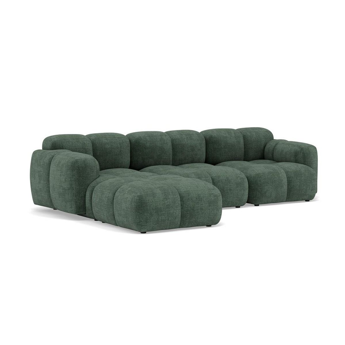 LISA DESIGN Grace - canapé modulable d'angle réversible 4 places en velours texturé