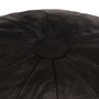 VIDAXL Pouf 40 x 35 cm Noir Cuir veritable de chevre