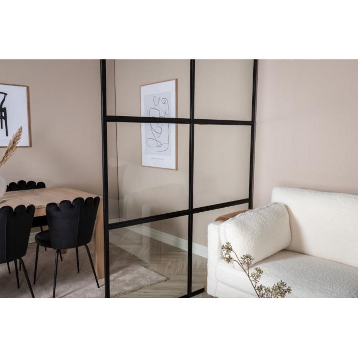 Paris Prix Cloison de Séparation  Leif  150x210cm Noir