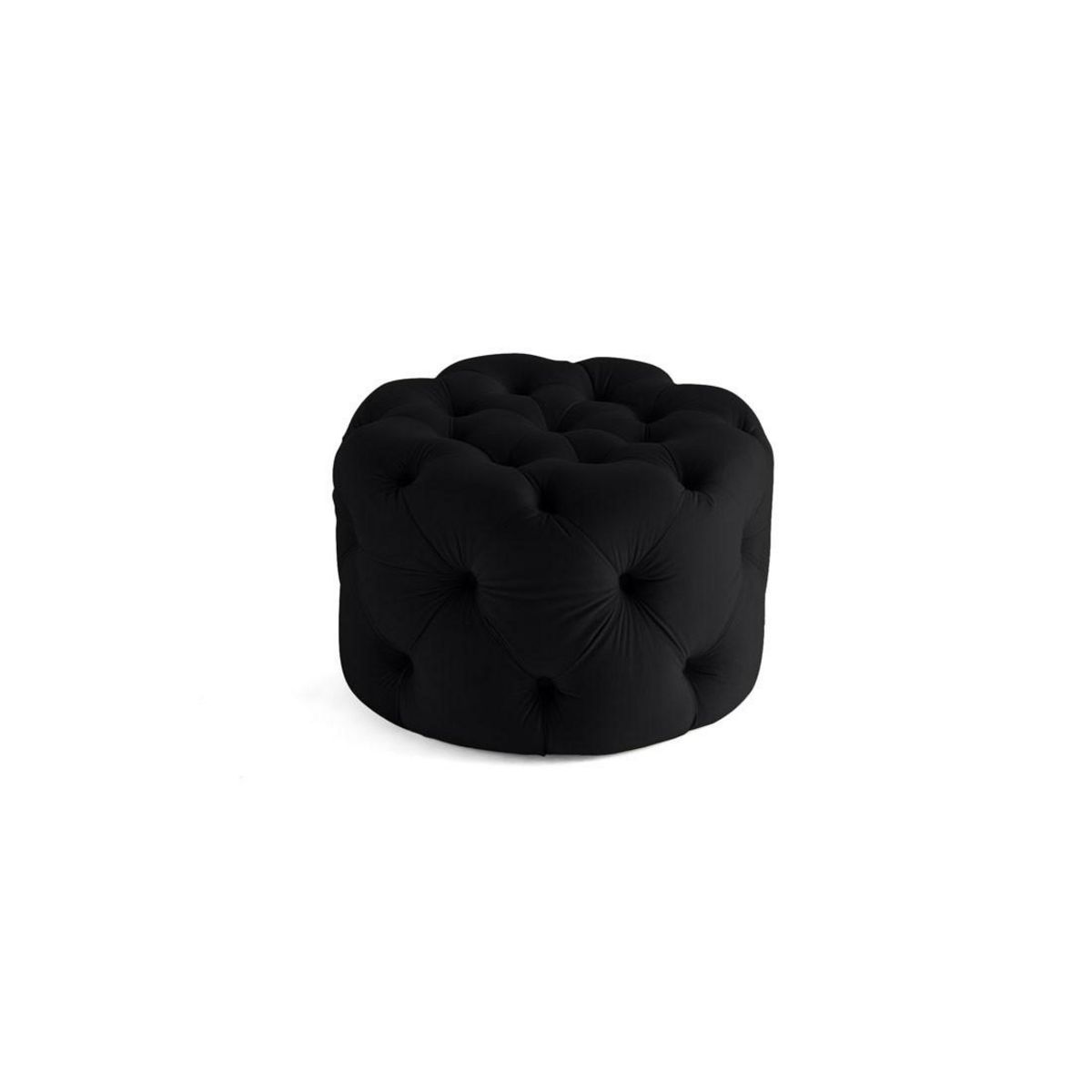 LISA DESIGN Gallata - pouf chesterfield rond - en velours