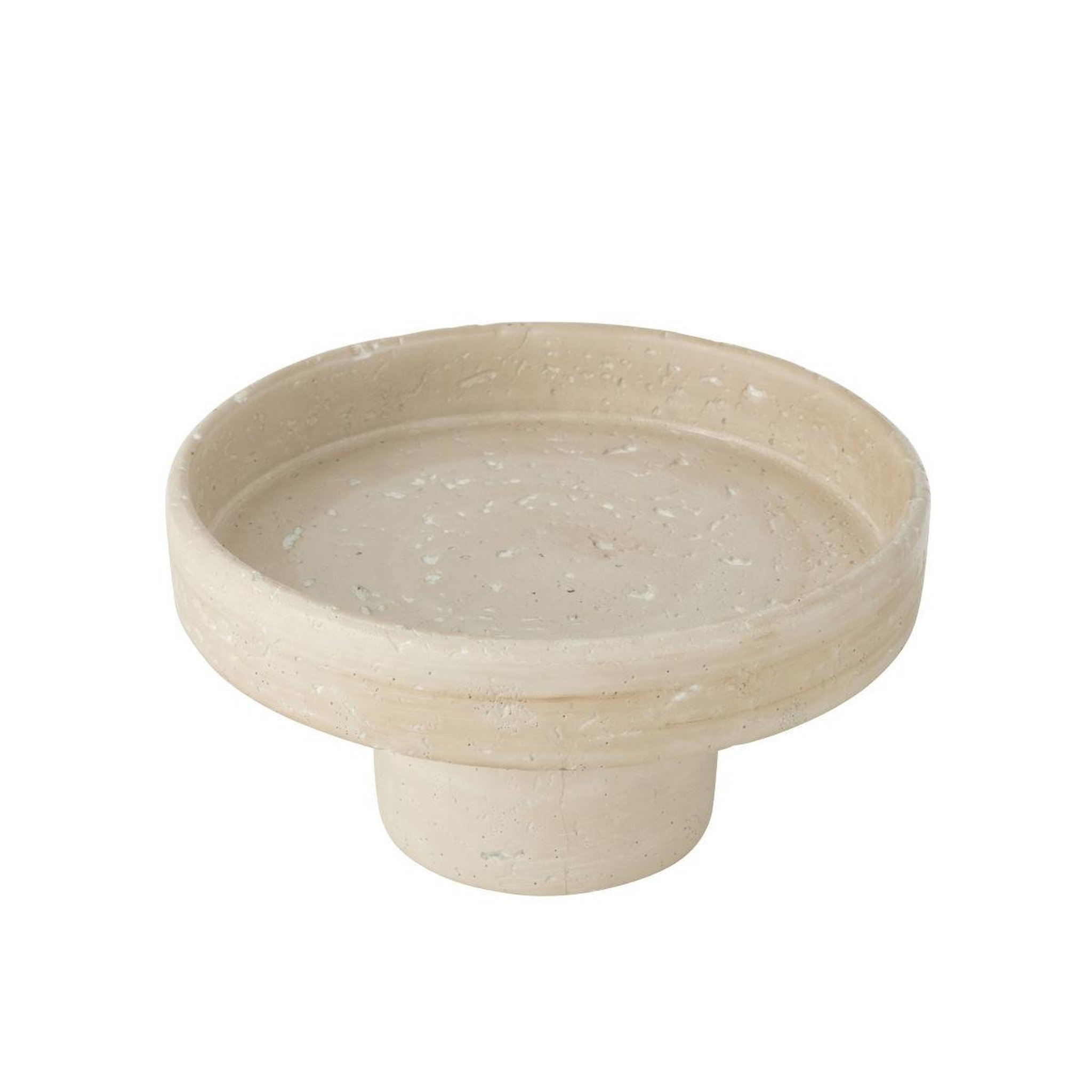 Voir la diapositive 2 : J-LINE Plateau déco en ciment  olina  28cm crème