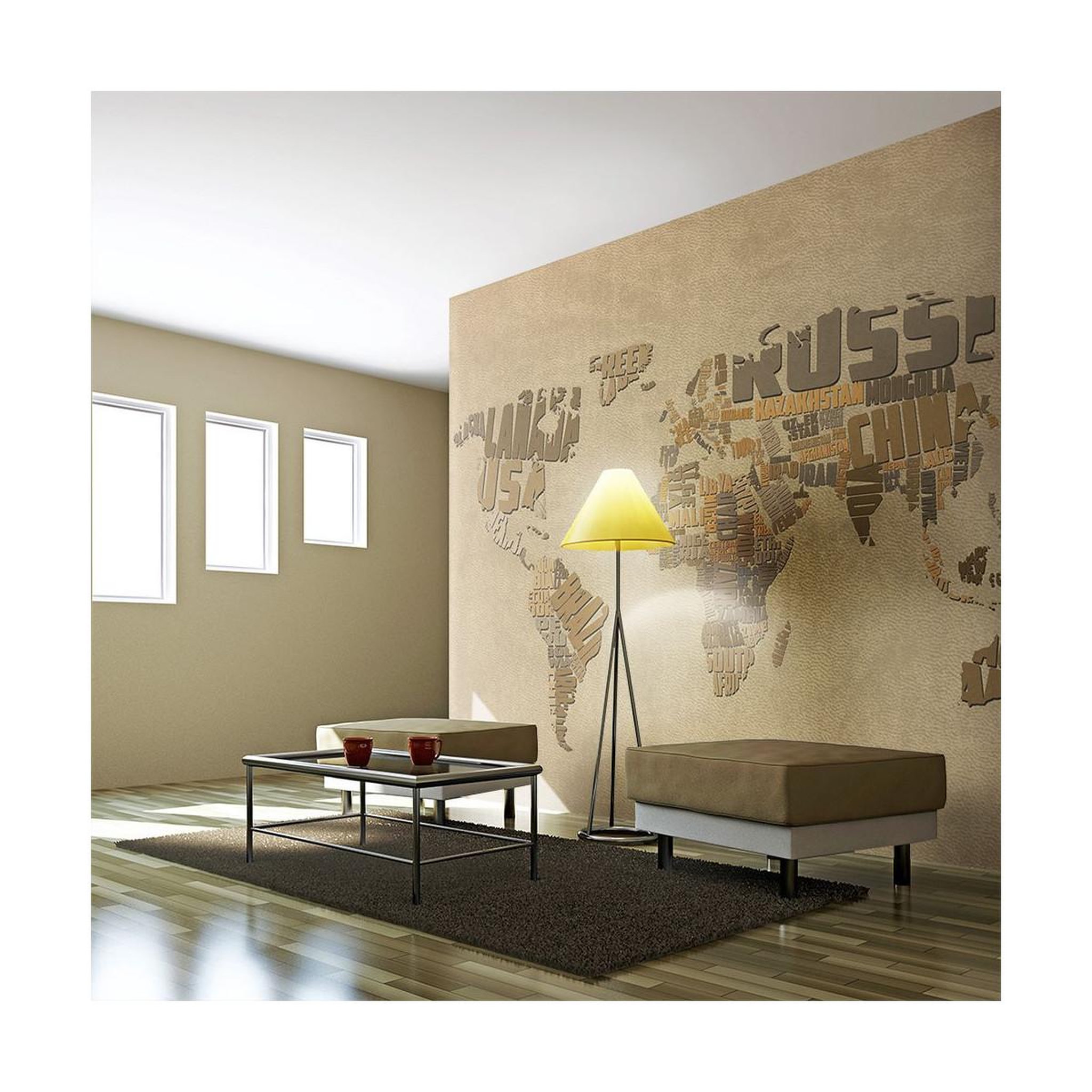 Voir la diapositive 1 : Paris Prix Papier Peint  Explorers' Map of the World