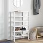 Voir la diapositive 3 : VIDAXL Etagere a chaussures blanc 61x32x105 cm bois d'ingenierie