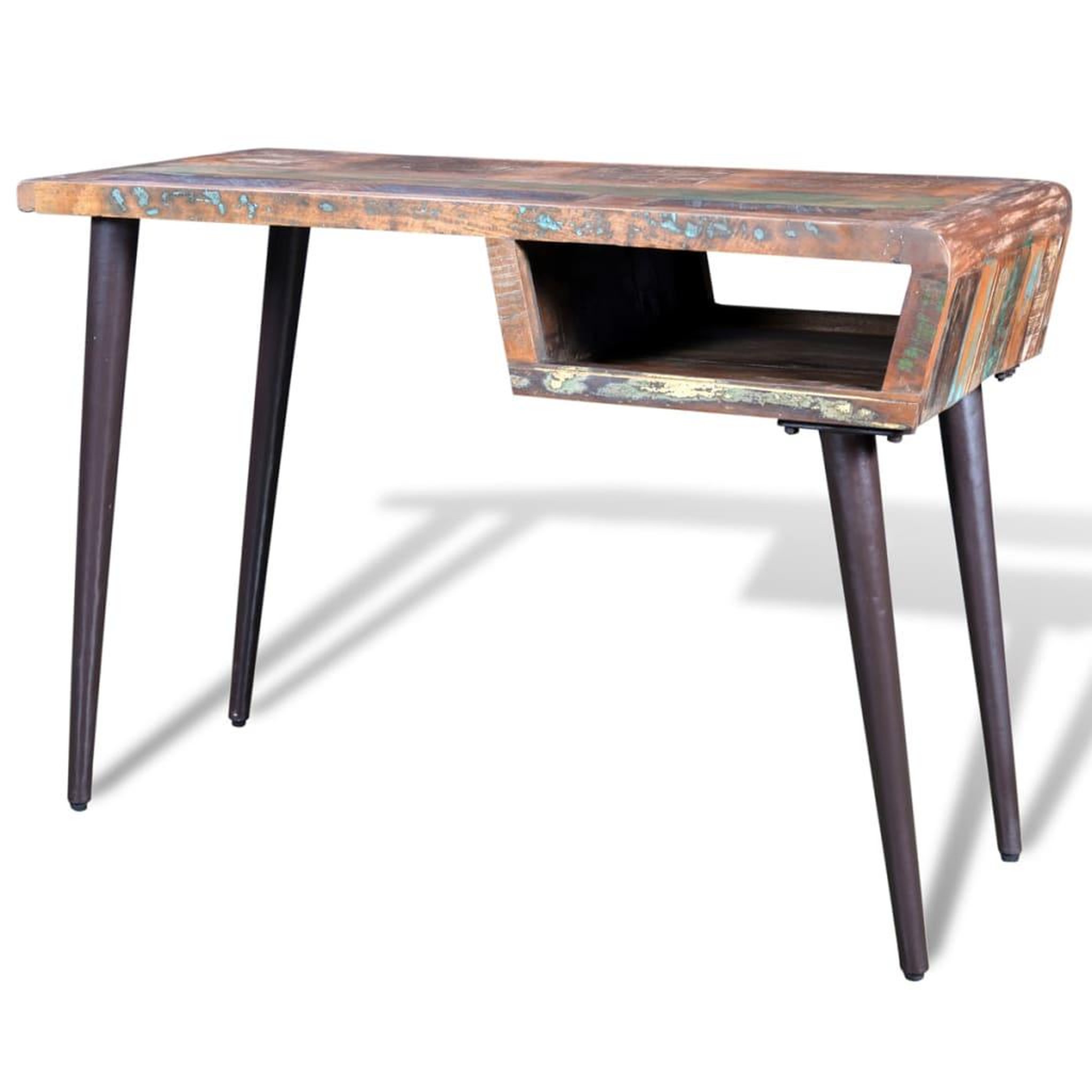 Voir la diapositive 3 : VIDAXL Bureau avec pieds en fer bois de recuperation