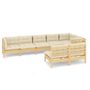 Voir la diapositive 2 : VIDAXL Salon de jardin 8 pcs avec coussins creme Bois de pin massif