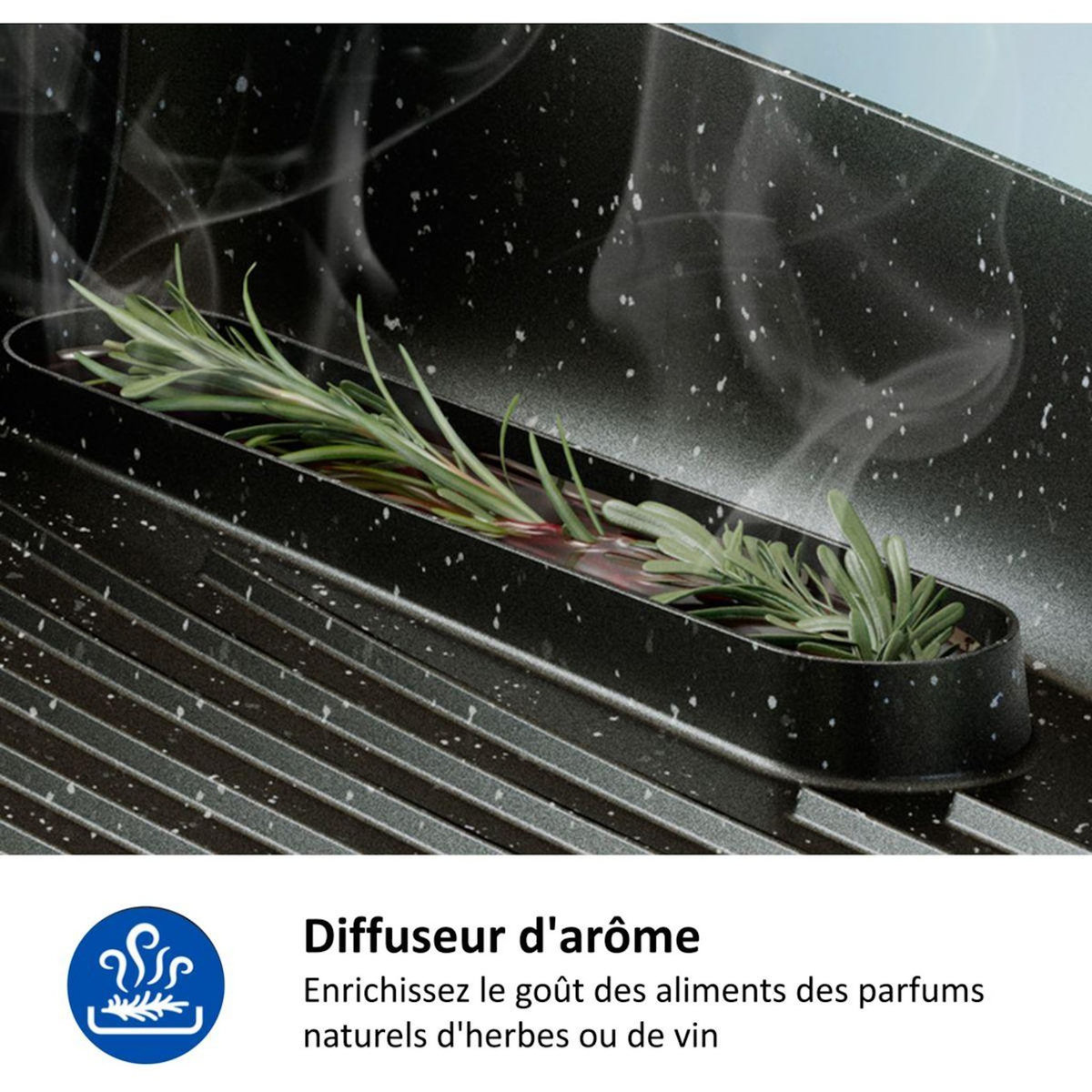 Philips Plancha électrique HD6212/90  couvercle verre à poser, 50x25 cm