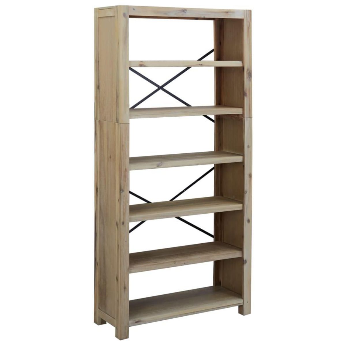 VIDAXL Bibliotheque 6 niveaux 80x30x170 cm Bois solide d'acacia