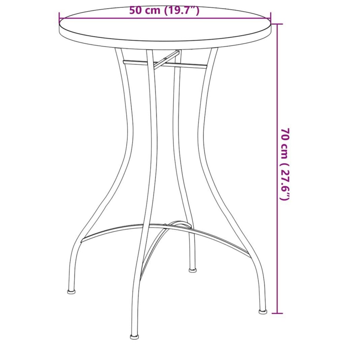 VIDAXL Table de bistro mosaïque terre cuite blanc Ø50x70 cm ceramique