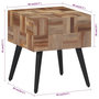 Voir la diapositive 6 : VIDAXL Table d'appoint 40x40x45 cm teck de recuperation massif