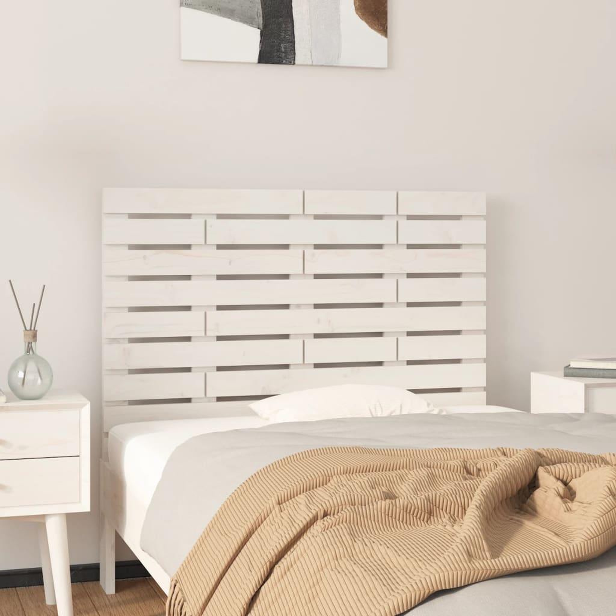 Voir la diapositive 1 : VIDAXL Tete de lit murale Blanc 81x3x63 cm Bois massif de pin
