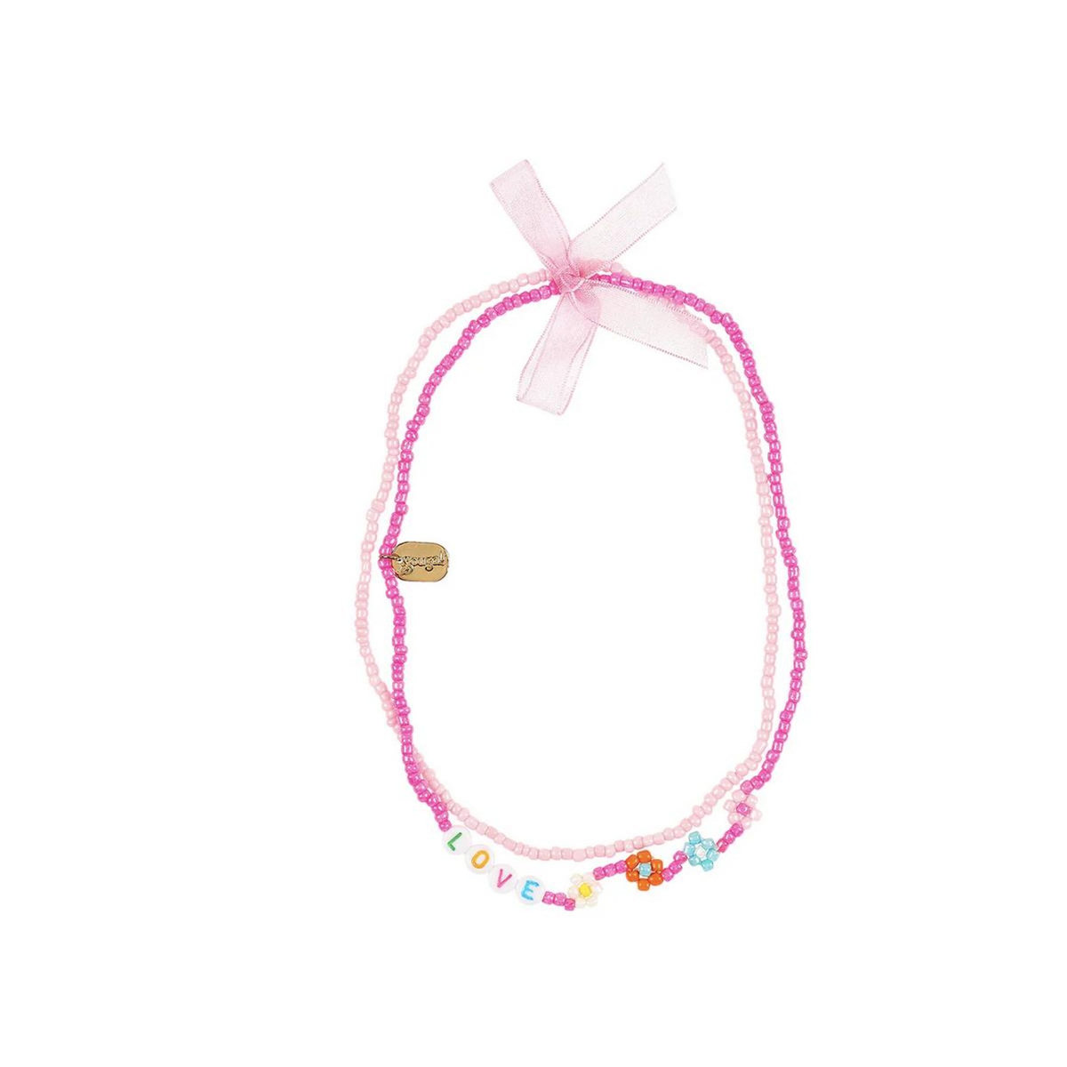 SOUZA 2 colliers Diandra elastiques perles LOVE