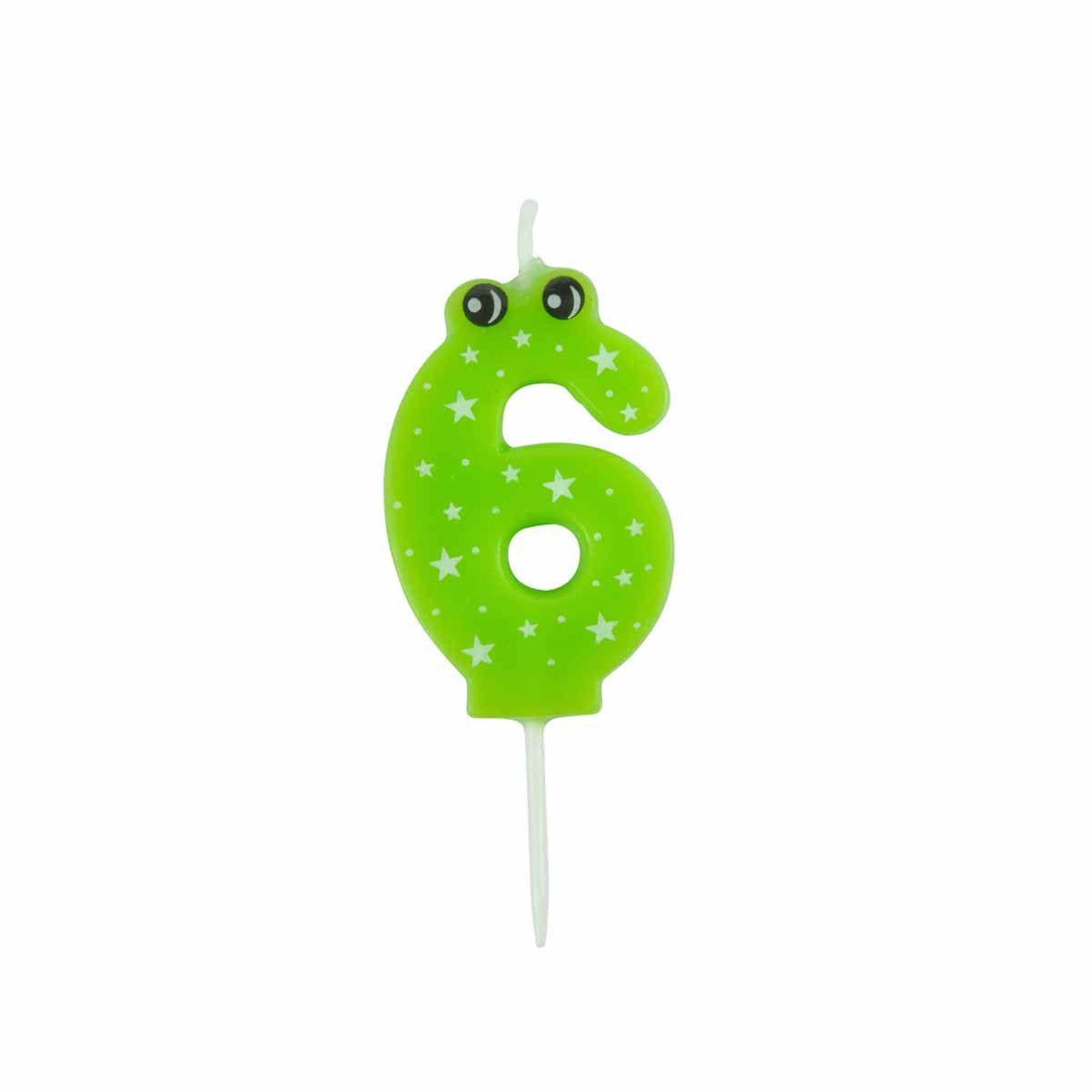 HOMEA Bougie d'Anniversaire  Chiffre 6  5cm Vert