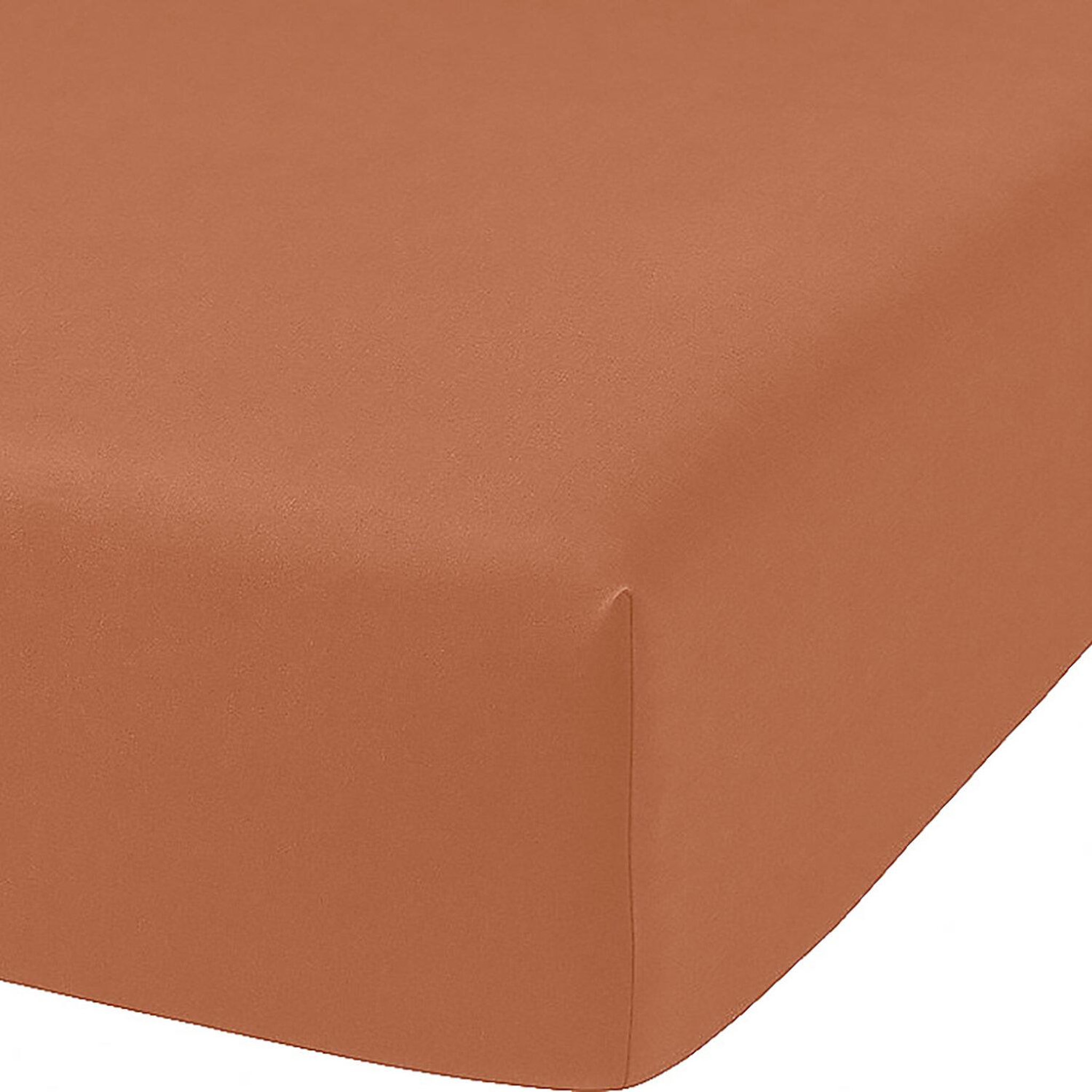 Home collection Drap housse 100% percale de coton 80 fils/cm2-bonnet 30cm-uni. Coloris disponibles : Beige, Vert, Blanc