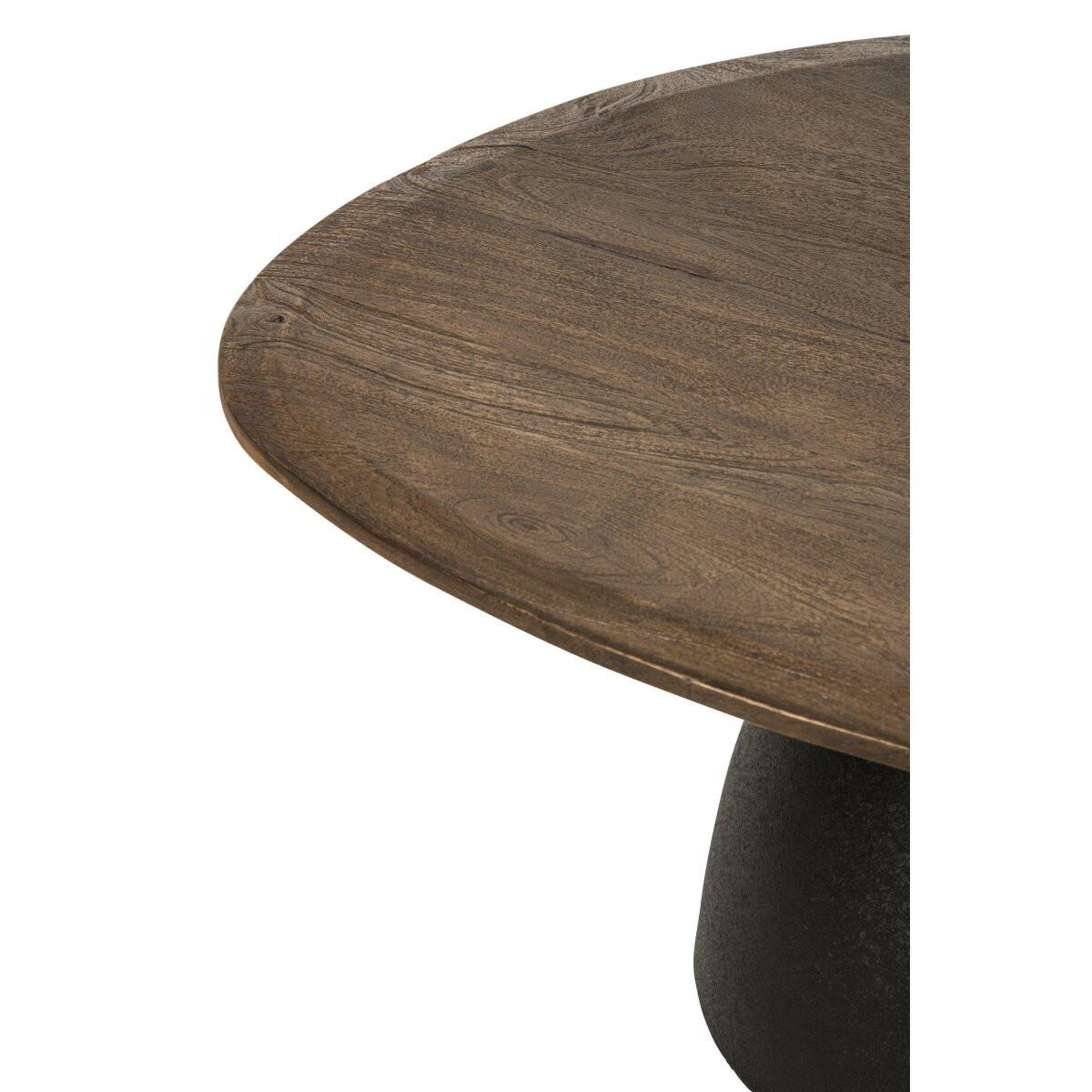 Voir la diapositive 2 : J-LINE Table Basse Ovale en Bois  Kilian  86cm Marron