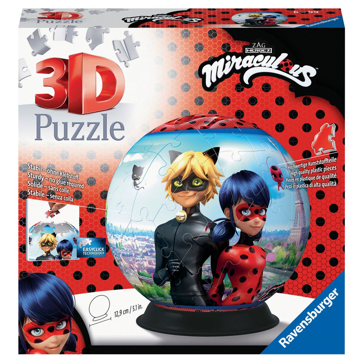 RAVENSBURGER Puzzle 3D rond 72 p - Miraculous