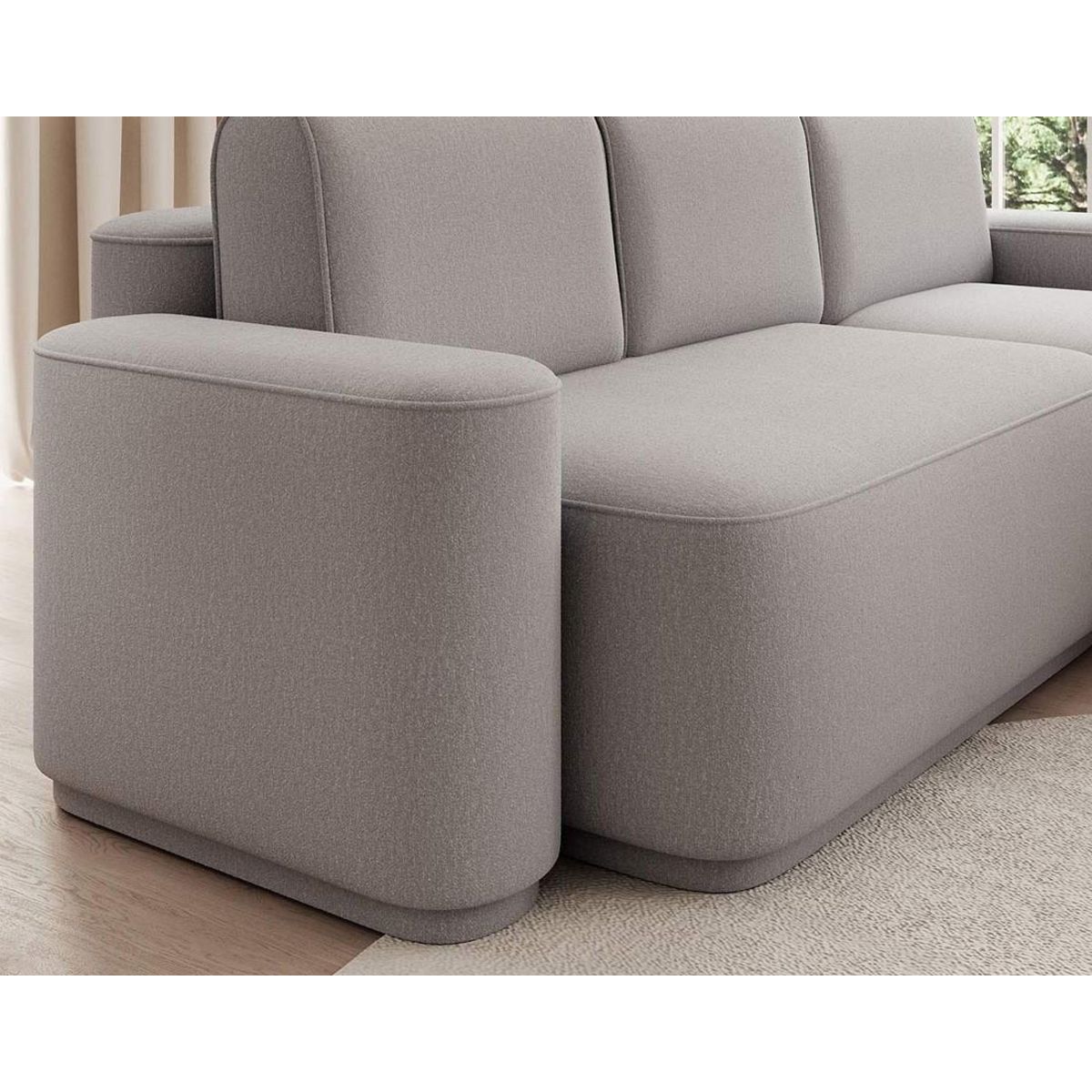 BEST MOBILIER Sam - canapé d'angle droit 4 places convertible avec coffre en tissu