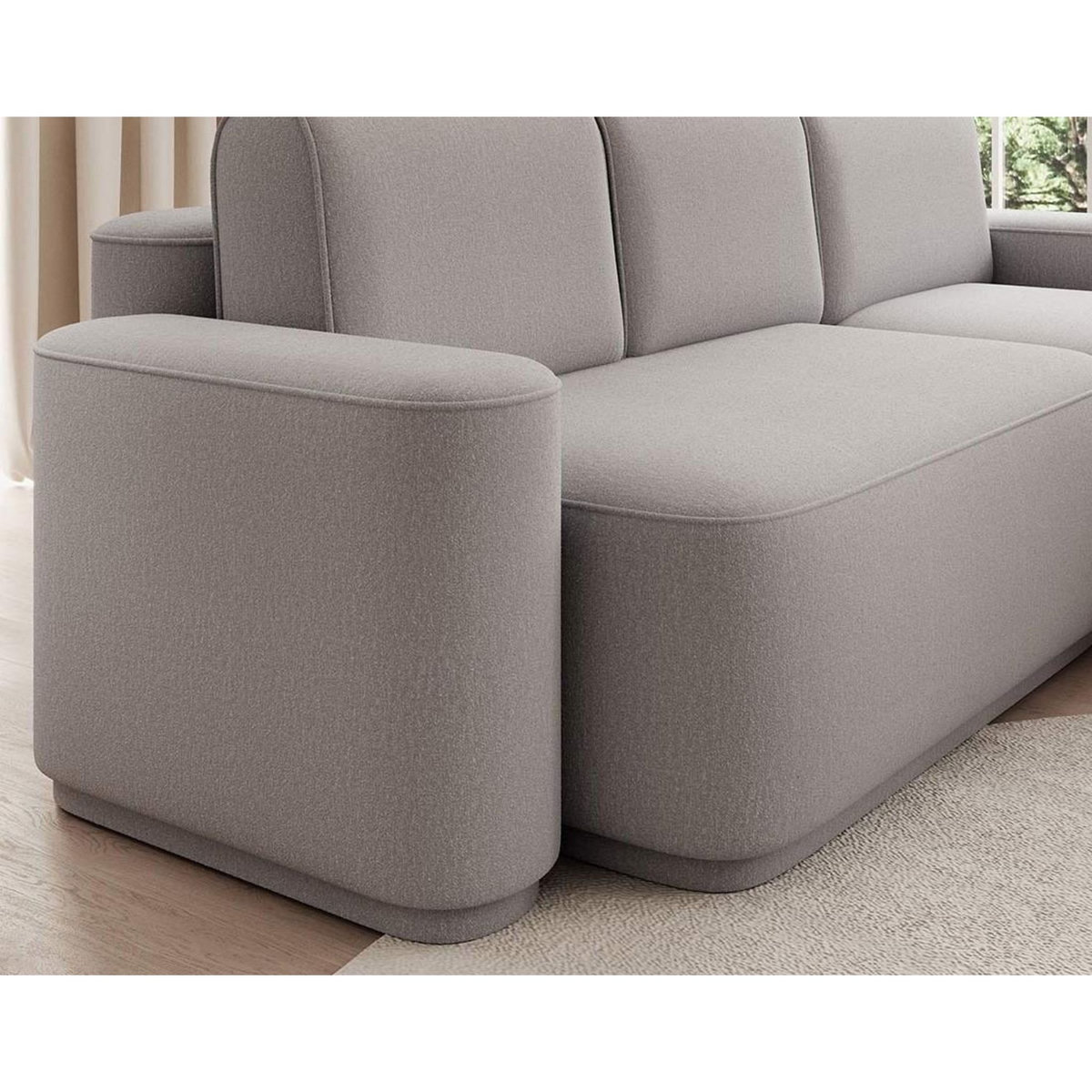 BEST MOBILIER Sam - canapé d'angle droit 4 places convertible avec coffre en tissu