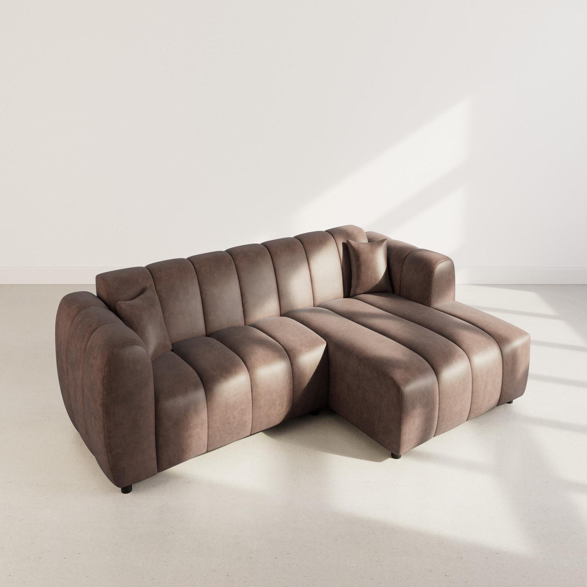 Voir la diapositive 3 : LISA DESIGN Curtis - canapé d'angle droit 4 places en simili